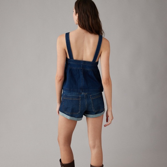 AE SLEEVELESS DENIM BABYDOLL TOP - Picture 2 of 2